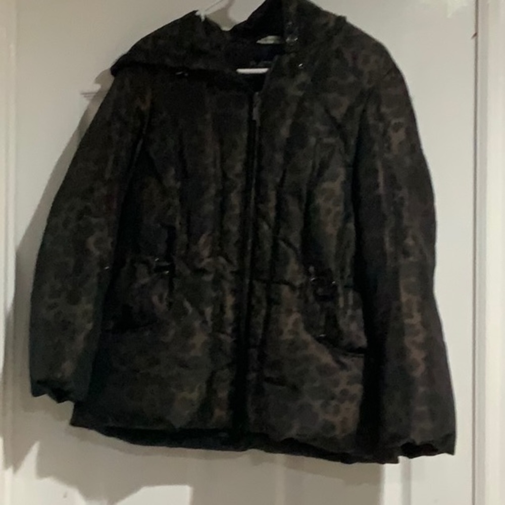 Dark cheetah rain coat